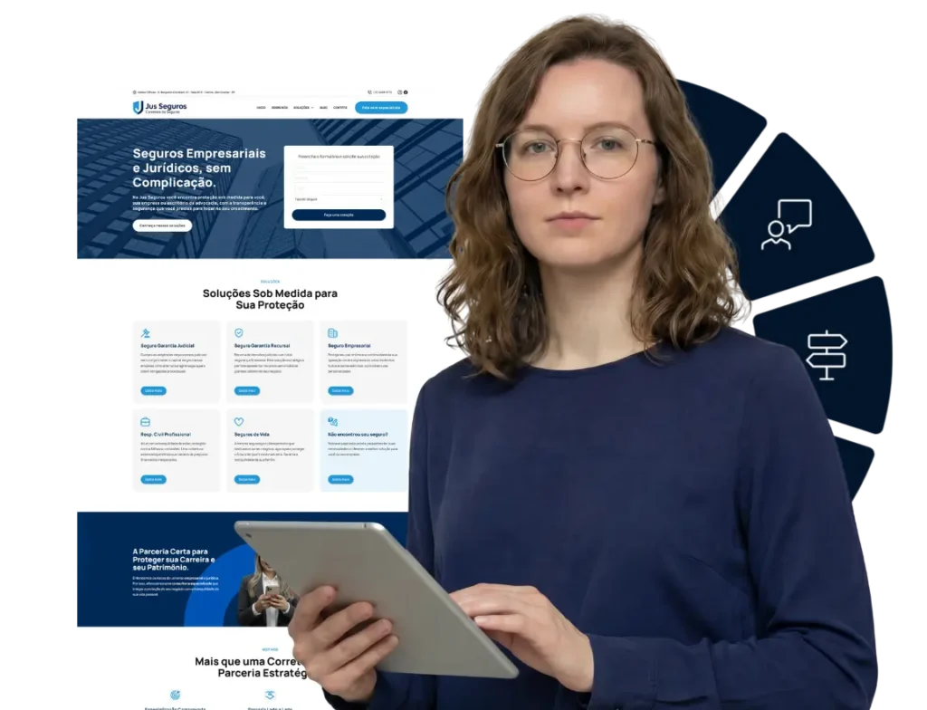 Interface de site profissional focado em conversão desenvolvido pela Impulsiona Sites.