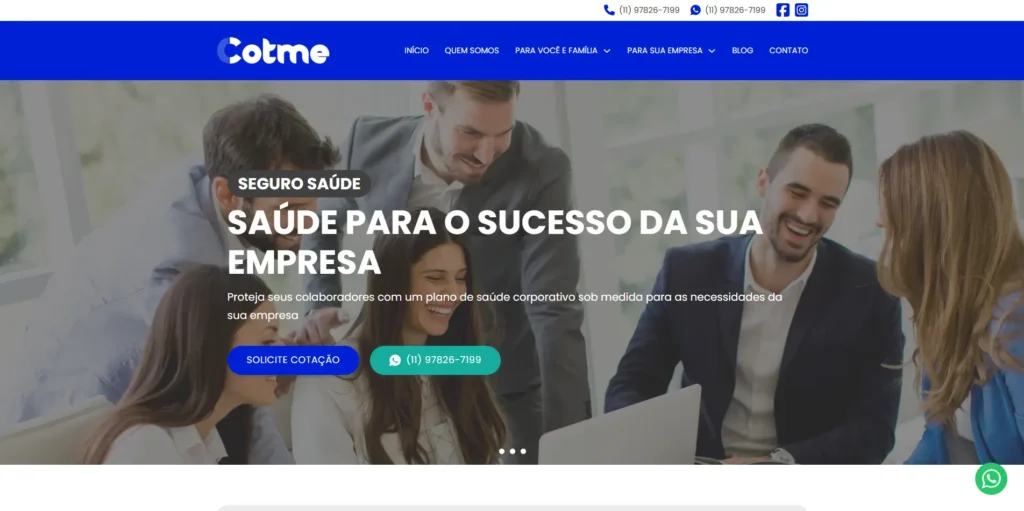 Site Cotme Corretora de Seguros