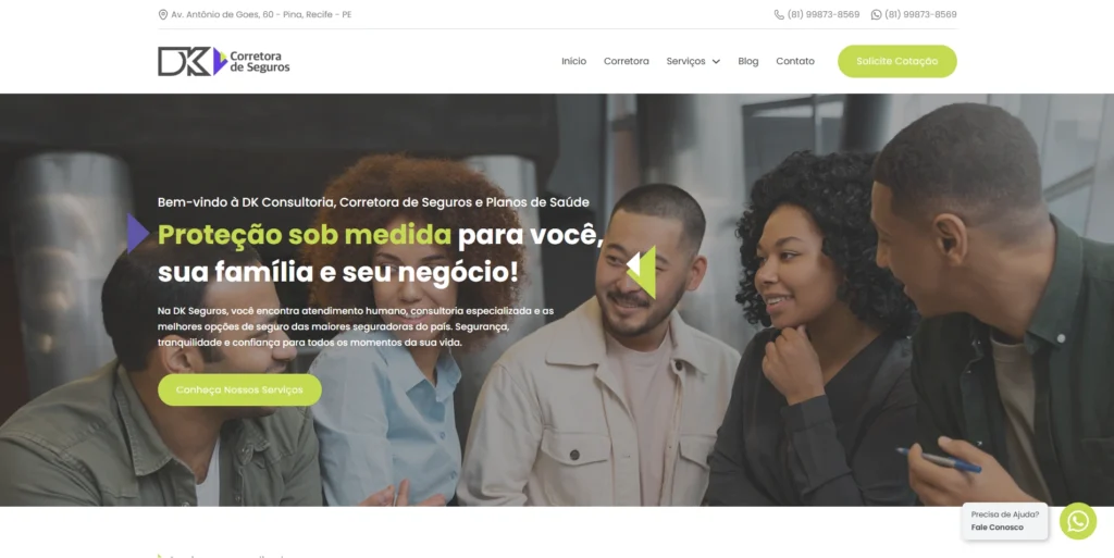 Site DK Corretora de Seguros