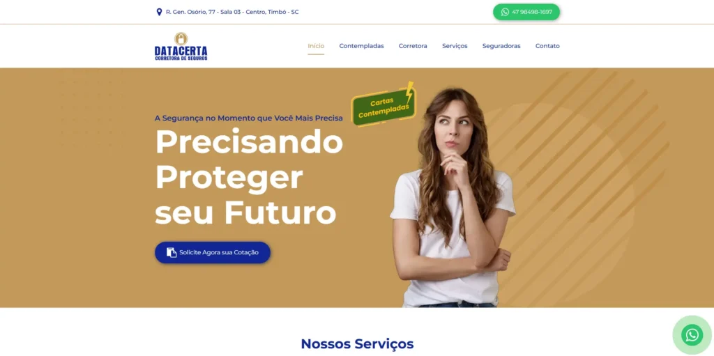 Site Data Certa Corretora de Seguros