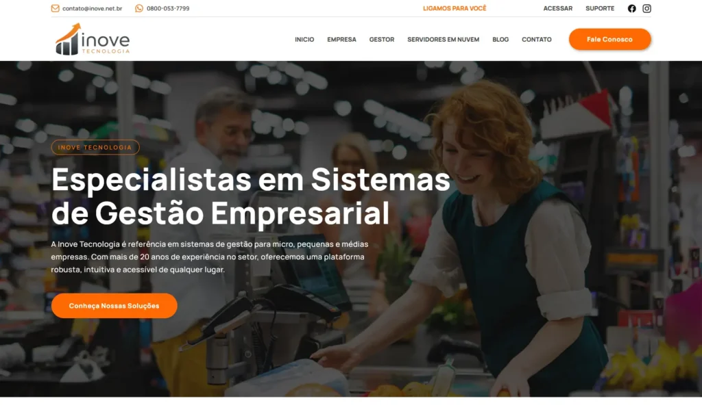 Site da empresa Inove Tecnologia desenvolvido pela Impulsiona Sites para impulsionar resultados e autoridade digital. Projeto de site profissional criado pela Impulsiona Sites