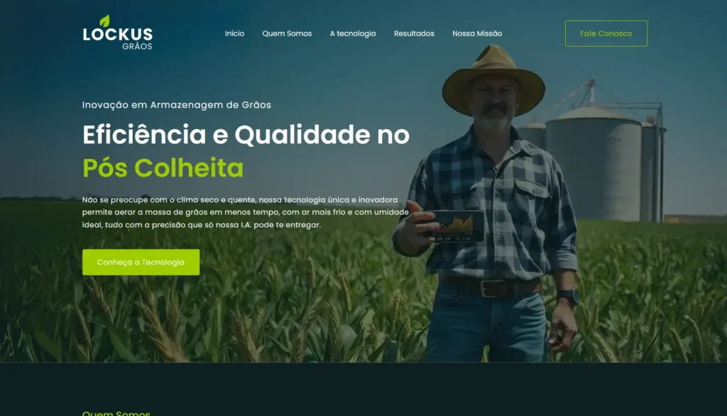 Site da empresa Lockus Grãos desenvolvido pela Impulsiona Sites, especialista em SEO e sites de alta performance. Projeto de site profissional criado pela Impulsiona Sites
