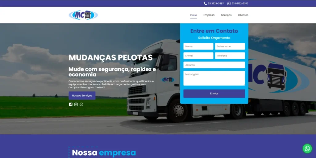 Site Mudanças Pelotas