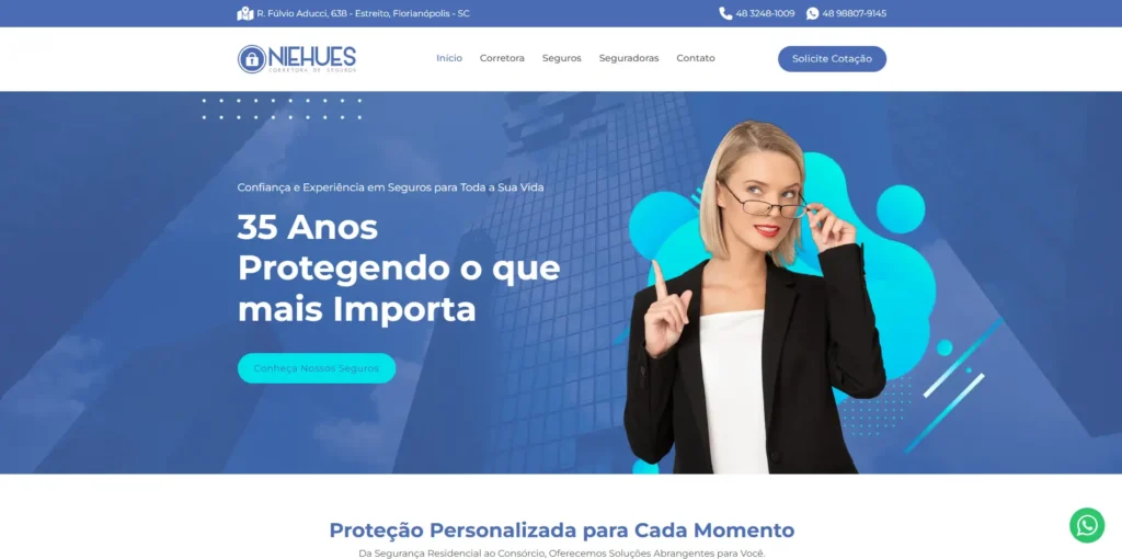 Site Niehues Corretora de Seguros
