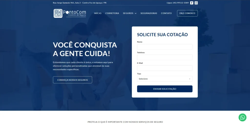 Site PontoCom Corretora e Seguros