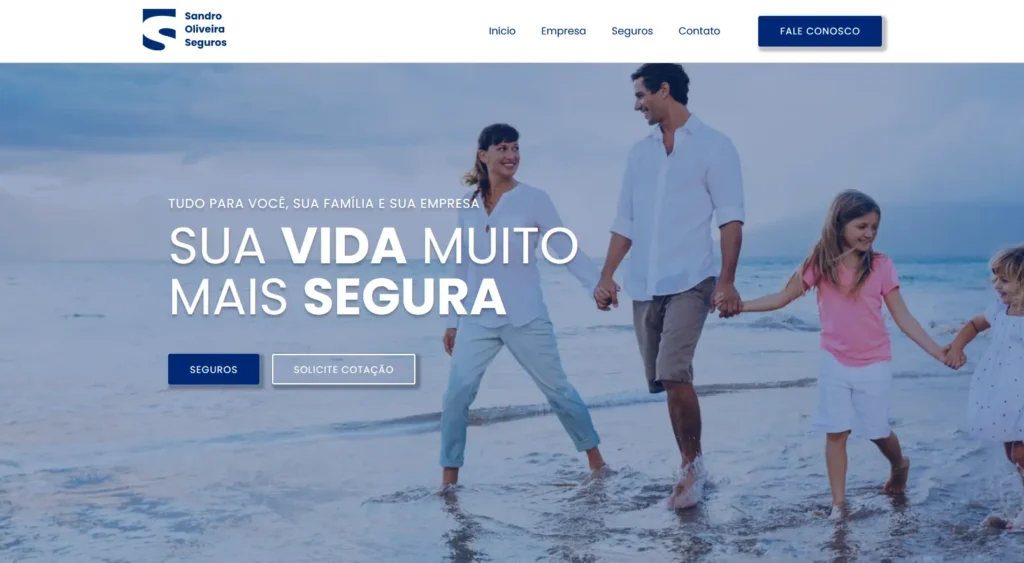 Site da empresa Sandro Oliveira Seguros desenvolvido pela Impulsiona Sites com foco em SEO. Projeto de site profissional criado pela Impulsiona Sites