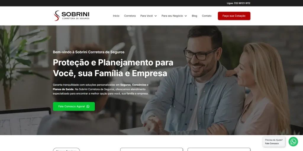 Site Sobrini Corretora de Seguros