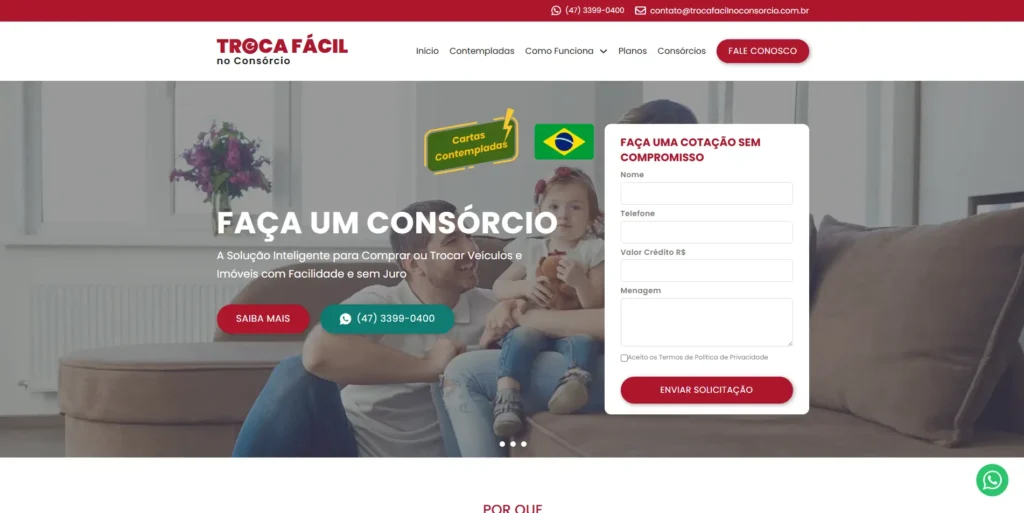 Site Troca Fácil no Consórcio