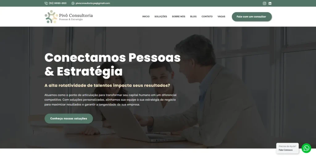 Site da Pivô Consultoria em Pelotas - Impulsiona Criação de Sites