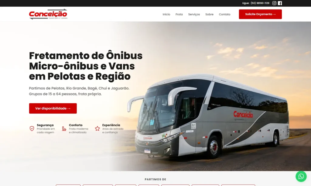 Site da Transportes e Turismo Conceição - Criado pela Impulsiona Sites